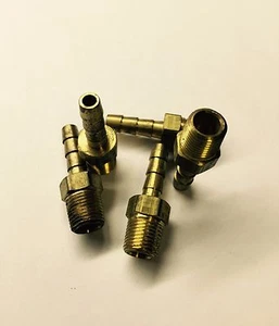 Brass Barb Fitting 1/4" Hose x 1/8" NPT Unbranded [Lot of 4] - Picture 1 of 2