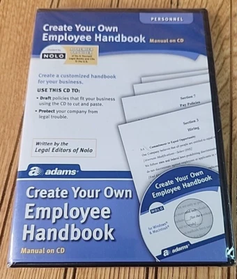 Adams Employee Policy Manual On CD Business Human Resource Dictionary Sealed - Image 1 of 3