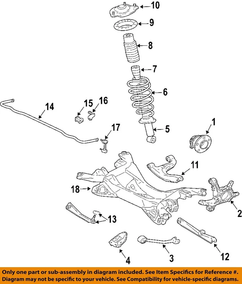 MITSUBISHI OEM 04-11 Galant Stabilizer Sway Bar-Rear-Link MR589336 - Image 1 of 1