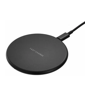 Ultra-slim Qi Certified Fast Wireless Charging Pad - Black - Picture 1 of 1