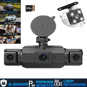 Dash Cam 4 Channel 360° Front Rear Inside DashCam, FHD 1080P Car Camera 64GB - Picture 1 of 13