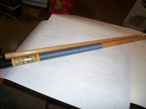 Vintage Budweiser 2 piece Pool Cue Stick W/TIP Blond Wood - Picture 1 of 7