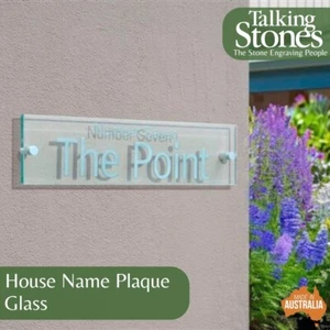 House Name Plaque - Engraved Glass (Personalised) - Picture 1 of 16