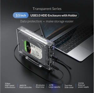 ORICO 3159U3 3.5'' SATA USB3.0 HDD Transparent Enclosure w/Holder 12TB Max UASP