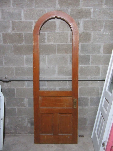 ~ ANTIQUE CIRCLE TOP ARCHED TOP DOOR ~ 32 X 94.5 ~ ARCHITECTURAL SALVAGE Cover
