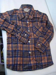 VTG NOS - MONTGOMERY WARD FLANNEL LONG SLEEVE COTTON SHIRT - KIDS BOYS SIZE 6X - Picture 1 of 5