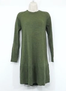 COS Green Mix Pure WOOL Relaxed Fit Women's A-Line Tunic Jumper Dress UK 8 10 S - Picture 1 of 5