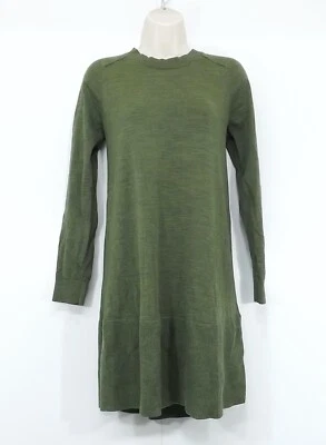 COS Green Mix Pure WOOL Relaxed Fit Women's A-Line Tunic Jumper Dress UK 8 10 S - Image 1 of 4