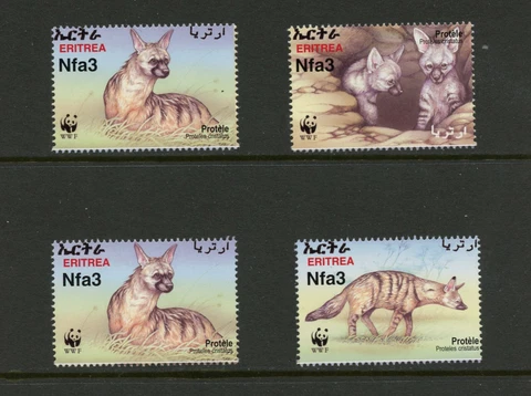 G363  Eritrea  2001    fauna  wild dogs   4v.    MNH Cover