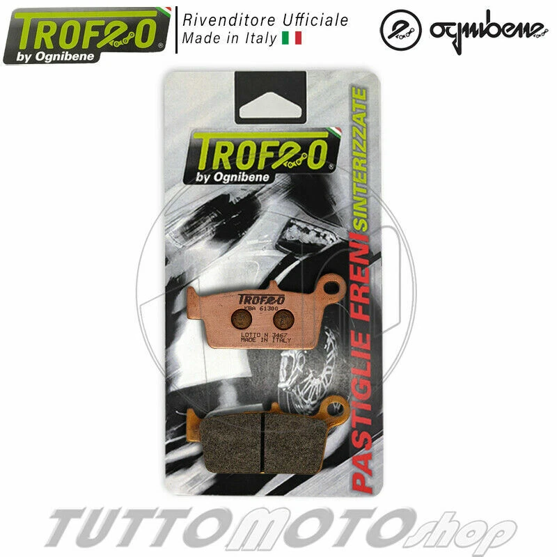 TROFEO BY OGNIBENE COPPIA PASTIGLIE FRENO POSTERIORI SINTERIZZATE YAMAHA YZ 125 2000 2001 2002