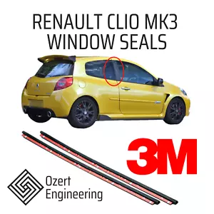 GENUINE 3M X2 Rear Quarter Side Glass Window Seal for Renault Clio MK3 - Picture 1 of 2