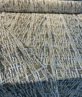 Cubismo Cuadrado Doble Ancho 108 pulgadas Oro Jacquard Tela Por Yarda  Foto 1 de 4