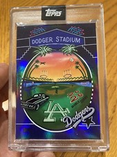 2020 Topps X Efdot Iconic Stadium Series Card 5 Dodger Stadium Rainbow Foil