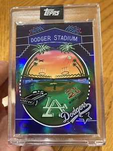 2020 Topps X Efdot Iconic Stadium Series Card 5 Dodger Stadium Rainbow Foil