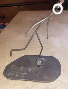 VTG Tramp Art Hinz Kunst Style Metal Sculpture Nuts Bolts SOCCER Player - Picture 1 of 6