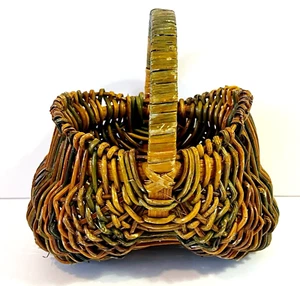 Gesäß Eier Sammelkorb Handarbeit kleine Kinder Bauernhaus gestreift bunt - Bild 1 von 14