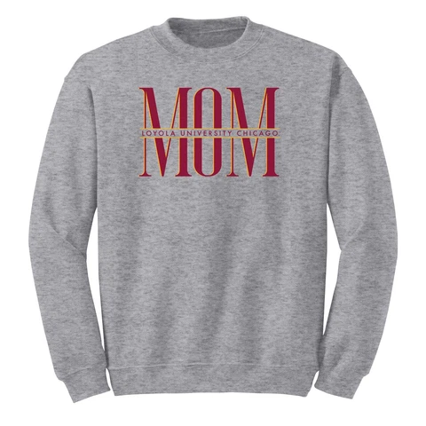 Loyola Chicago Ramblers Classic Mom Crewneck Sweatshirt - Sport Grey Cover