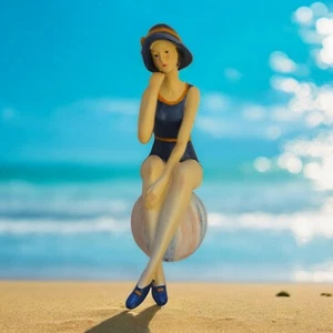 My Swanky Home Retro Bathing Beauty Figure, Statue with Beach Ball Vintage - Picture 1 of 9