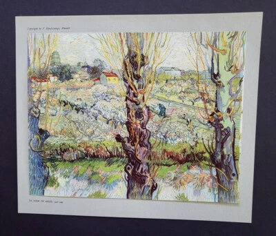 Litografía offset montada Vincent Van Gogh "Vista de Arles" 1936 Foto 1 de 3