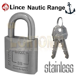 Lince 35mm Brass Weather Resistant Water Proof Marine Steel Shackle Padlocks - Picture 1 of 2