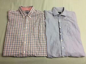 2 PACK SET OF NAUTICA DRESS CASUAL MENS BUTTON DOWN LONG SLEEVED SHIRTS LARGE
