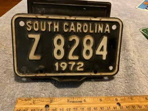 South Carolina Motorcycle License Plate 1972 Z 8284 - Picture 1 of 6