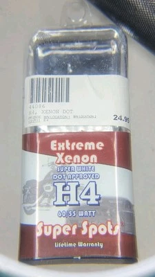 WIXTECH H4 EXTREME XENON SUPER WHITE SPOT 60/55 WATT HEADLAMP 4100K H.O. BULB - Image 1 of 3