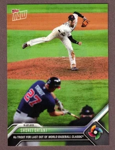 2023 TOPPS NOW # WBC-71 SHOHEI OHTANI K.S MIKE TROUT SHARP CORNERS CLEAN SURFACE - Picture 1 of 2