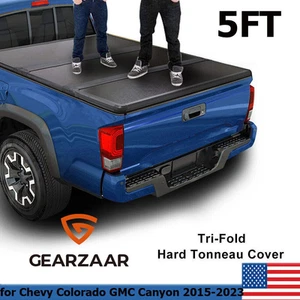 5FT 3-Fold Hard Tonneau Cover For 2015-2024 Chevy Colorado GMC Canyon Truck Sale - Picture 1 of 18