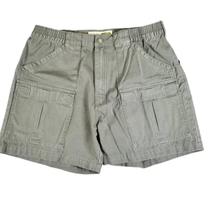 Cabelas Mens Olive Green Cargo Shorts Elastic Waist Outdoors Size 36 - Picture 1 of 9