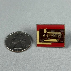 Vintage 1980s Carpenter Saw Hammer Square Level Tools Enamel Pin Pinback #55907 - Picture 1 of 2