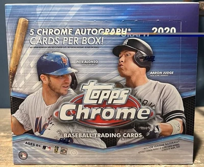 2020 Topps Chrome Jumbo Box Sealed 5 Auto Cards - Image 1 of 4