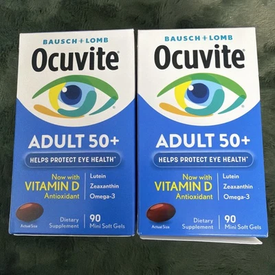 2xOCUVITE Bausch & Lomb ADULTO 50+ Vitamina para Ojos 90 Mini Geles Blandos Exp-04/2027 Foto 1 de 4