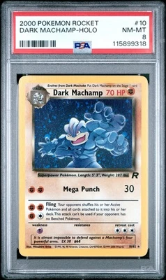 Dark Machamp (Holo) #10 - 2000 Pokemon Team Rocket - PSA 8 Near Mint!!! - Image 1 of 4