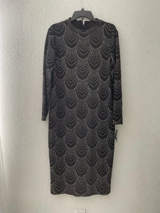 Nine West black and silver pencil dress with 3/4 sleeves size 16 - Picture 1 of 3