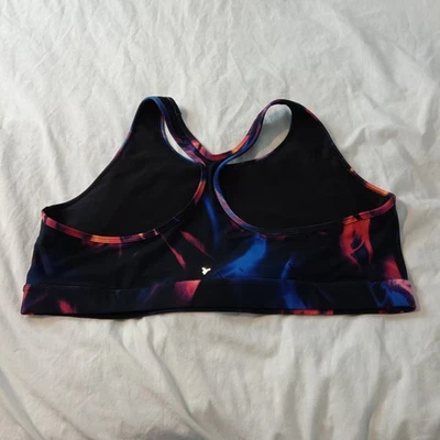 Old Navy Active Sports Bra Womens 3X Black Multicolor PowerSupport Racerback Gym - Image 1 of 4