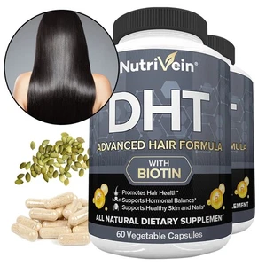 DHT Blocker with Biotin Hair Formula Boosts Hair Growth Regrow Hair Follicles 60 - Picture 1 of 13