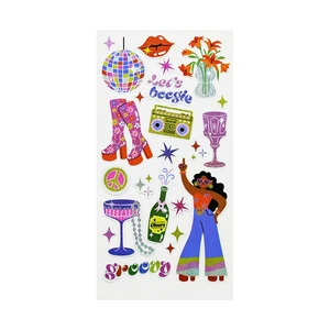 Glitzer Disco Party Groovy Aufkleber Planer Handwerk Sammelalbum Lehrerbedarf - Bild 1 von 2