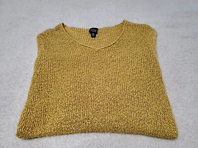 Eileen Fisher Mezcla de Lino: Suéter Tejido Pullover con Puños de Hilo Italiano Talla L  Foto 1 de 4