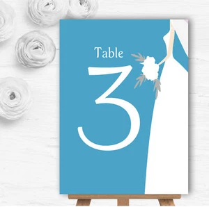 Tarjetas con nombre de número de mesa de boda personalizadas de novia turquesa - Imagen 1 de 1