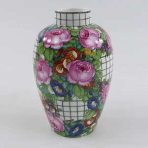 Jarrón de porcelana Nymphenburg Prof. Josef Wackerle pintura floral rejilla de red 17 cm - Imagen 1 de 22
