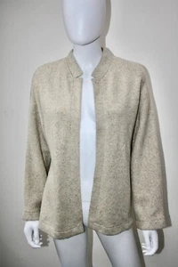 BNWT Amina Rubinacci Oatmeal Knitted Silk and Wool Jacket Cardigan Size UK 12 - Picture 1 of 8