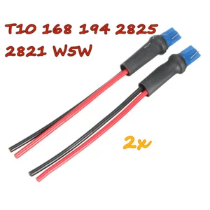 2x Male Adapters Wire Harness For Car Light Retrofit T10 168 194 2825 2821 W5W - Picture 1 of 8