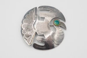 Broche prendedor vintage de pájaro peruano peruano grulla garza inca plata esterlina Perú - Imagen 1 de 5