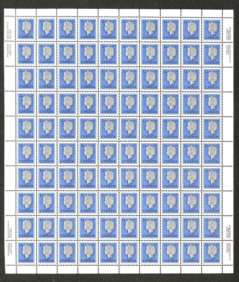 Canada - Scott 713 & 713v - Full Sheet of 100 - BABN Plate 1 - MNH - 1977 - Image 1 of 1