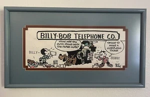 Bud Blake Original Billy-Bob Telephpne Co. Cartoon Framed/Matted, Signed - Picture 1 of 4