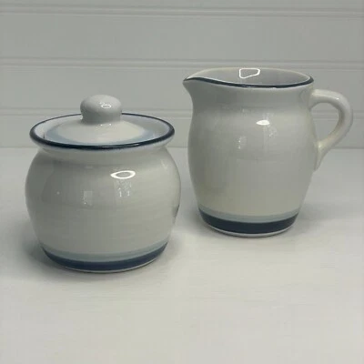 Juego de 2 azucareros cubiertos y crema azul cielo Pfaltzgraff vintage Foto 1 de 4