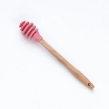 Silicone Honey Dipper Stick Wooden Handle Stirrer Jam Syrup Wood Stirring Spoon