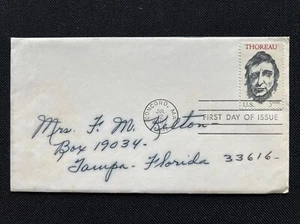 1327 Henry David Thoreau Writer FDC No Cachet Jul 12 1967 Concord MA - Picture 1 of 2