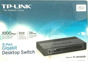 TP-LINK 1000 Mbps 5-Ports Gigabit Desktop Switch Model No.TL-SG1005D- New Sealed - Picture 1 of 4